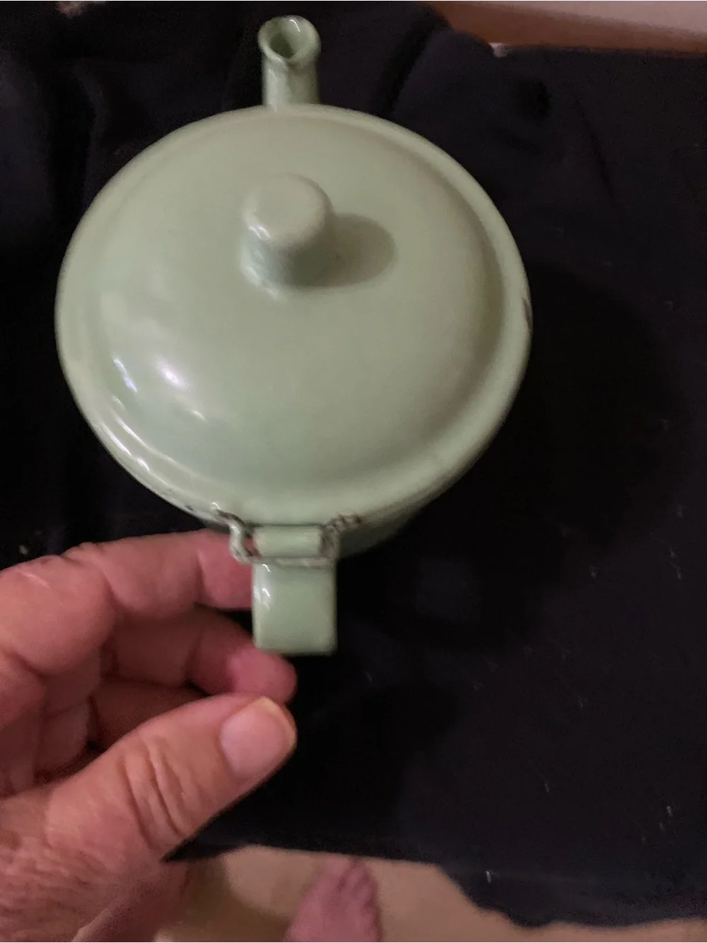 Source Unknown Pale Green Enamel Teapot